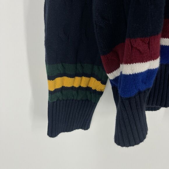 Tommy Hilfiger Sweater Size XXL Mens Navy Y2K V Neck Preppy Varsity Tennis - Picture 3 of 10